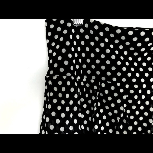 INC Ruffled Black & White Polka Dot Skirt w Lining - Picture 6 of 6